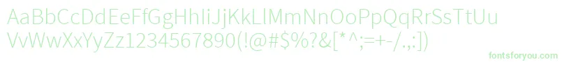 SourcesansproLight Font – Green Fonts on White Background