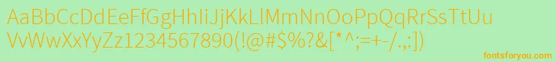 SourcesansproLight Font – Orange Fonts on Green Background