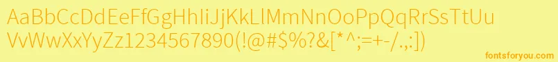 SourcesansproLight Font – Orange Fonts on Yellow Background