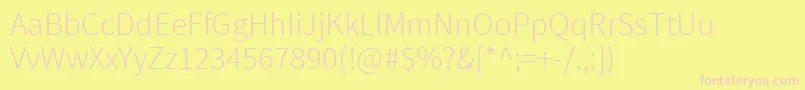 SourcesansproLight Font – Pink Fonts on Yellow Background