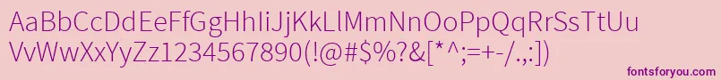 SourcesansproLight Font – Purple Fonts on Pink Background
