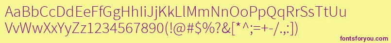 SourcesansproLight Font – Purple Fonts on Yellow Background