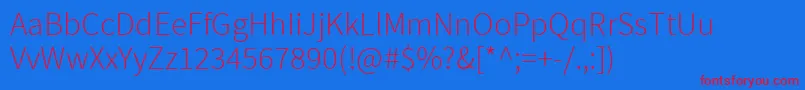 SourcesansproLight Font – Red Fonts on Blue Background