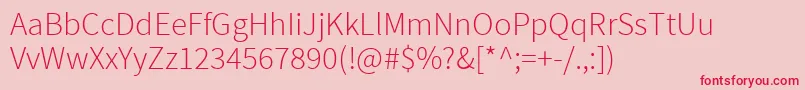 SourcesansproLight Font – Red Fonts on Pink Background