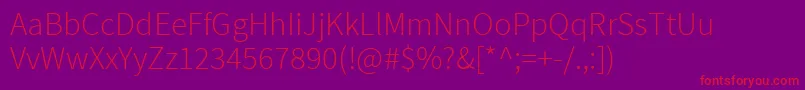 SourcesansproLight Font – Red Fonts on Purple Background