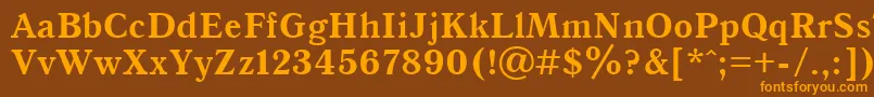 UkAntiqueBold-fontti – oranssit fontit ruskealla taustalla