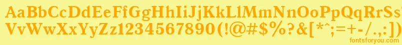 UkAntiqueBold Font – Orange Fonts on Yellow Background