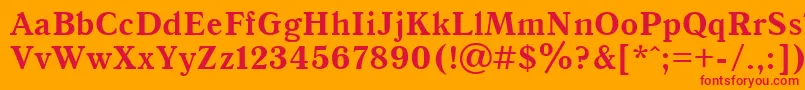 UkAntiqueBold-fontti – punaiset fontit oranssilla taustalla