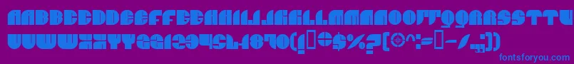 BnJnco-Schriftart – Blaue Schriften auf violettem Hintergrund