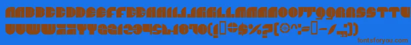 BnJnco Font – Brown Fonts on Blue Background