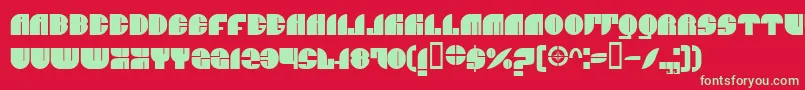 フォントBnJnco – 赤い背景に緑の文字