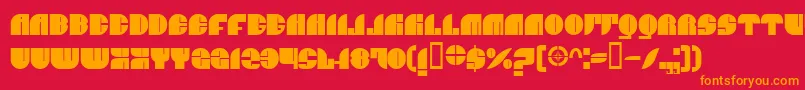 フォントBnJnco – 赤い背景にオレンジの文字