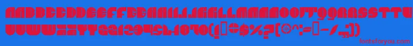 フォントBnJnco – 赤い文字の青い背景