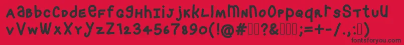Crashy Font – Black Fonts on Red Background