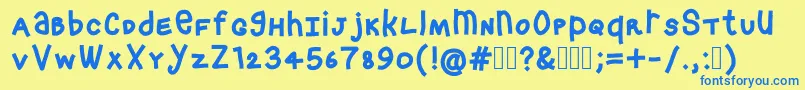 More about Crashy Font Crashy Font – Blue Fonts on Yellow Background