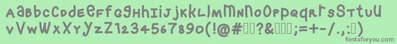 Lisätietoja Crashy-fontista Crashy-fontti – harmaat kirjasimet vihreällä taustalla