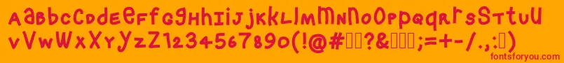 Crashy Font – Red Fonts on Orange Background