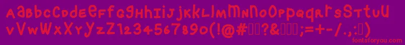 Fonte Crashy – fontes vermelhas em um fundo violeta