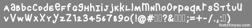 フォントCrashy – 灰色の背景に白い文字