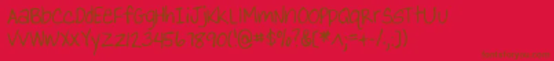 Czcionka YankshandRegular – brązowe czcionki na czerwonym tle
