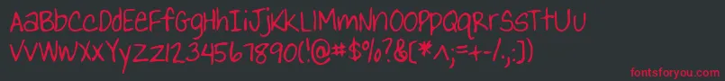フォントYankshandRegular – 黒い背景に赤い文字