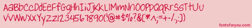 YankshandRegular Font – Red Fonts on Pink Background