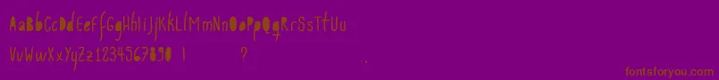 Acwanitacounters-Schriftart – Braune Schriften auf violettem Hintergrund