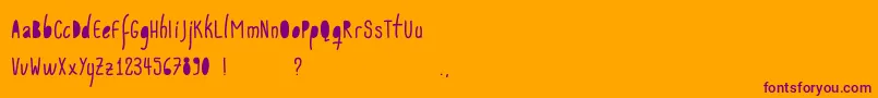 Acwanitacounters-Schriftart – Violette Schriften auf orangefarbenem Hintergrund