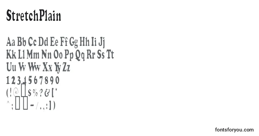 Schriftart StretchPlain – Alphabet, Zahlen, spezielle Symbole