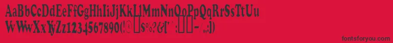 StretchPlain Font – Black Fonts on Red Background