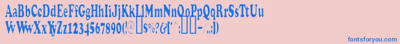 StretchPlain Font – Blue Fonts on Pink Background