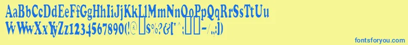 StretchPlain Font – Blue Fonts on Yellow Background