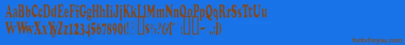 StretchPlain Font – Brown Fonts on Blue Background