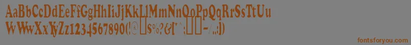 フォントStretchPlain – 茶色の文字が灰色の背景にあります。