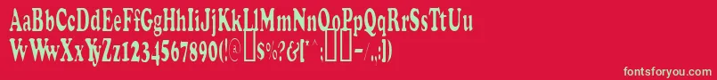 StretchPlain Font – Green Fonts on Red Background