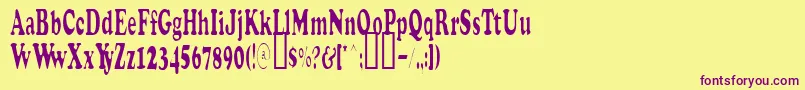 StretchPlain Font – Purple Fonts on Yellow Background