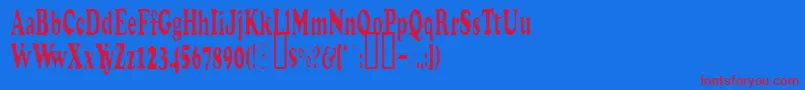 StretchPlain Font – Red Fonts on Blue Background