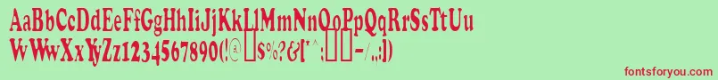 StretchPlain Font – Red Fonts on Green Background