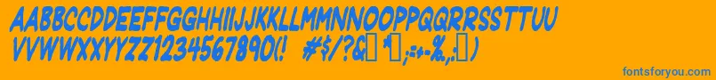 Jeffpcdi Font – Blue Fonts on Orange Background