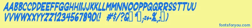 Jeffpcdi Font – Blue Fonts on Yellow Background