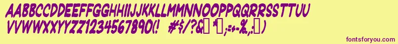 Jeffpcdi Font – Purple Fonts on Yellow Background