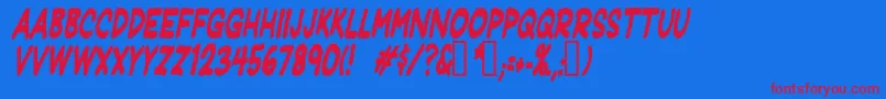 Jeffpcdi Font – Red Fonts on Blue Background