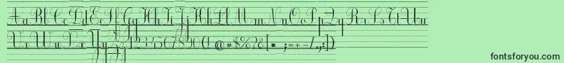 フォントEcl – 緑の背景に黒い文字