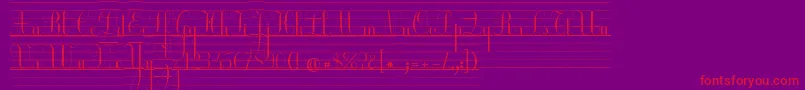 フォントEcl – 紫の背景に赤い文字