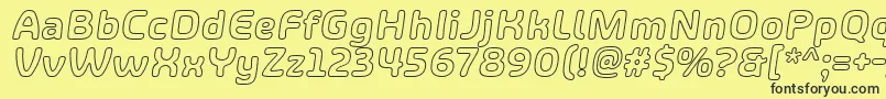 ShareHappinessAroundOutlineItalic Font – Black Fonts on Yellow Background