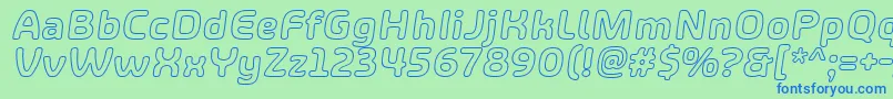 ShareHappinessAroundOutlineItalic Font – Blue Fonts on Green Background