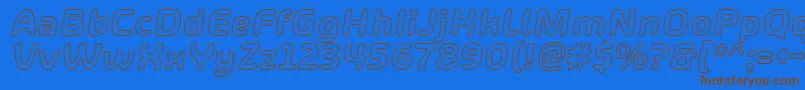 ShareHappinessAroundOutlineItalic Font – Brown Fonts on Blue Background