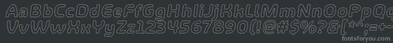 Шрифт ShareHappinessAroundOutlineItalic – серые шрифты на чёрном фоне