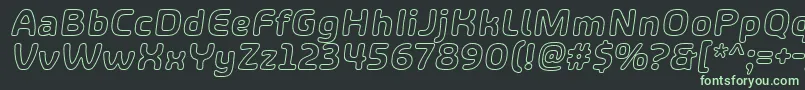 ShareHappinessAroundOutlineItalic Font – Green Fonts on Black Background