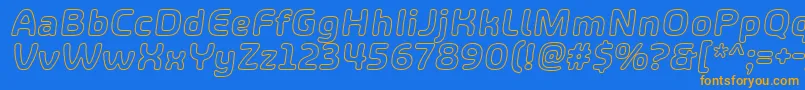 ShareHappinessAroundOutlineItalic Font – Orange Fonts on Blue Background